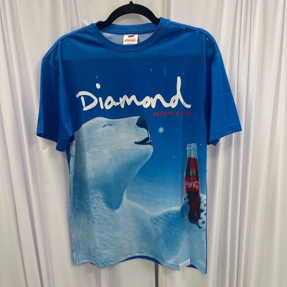 Coca Cola x Diamond Supply Co Polar Bear Tee - Blue - Size Small - NWT - Picture 1 of 6